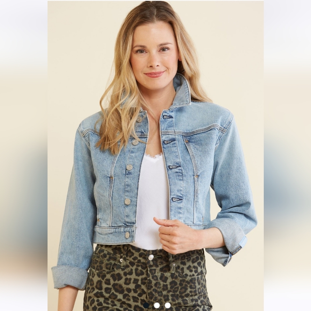 NWT 7 For All Mankind Cropped Jean Jacket Size L